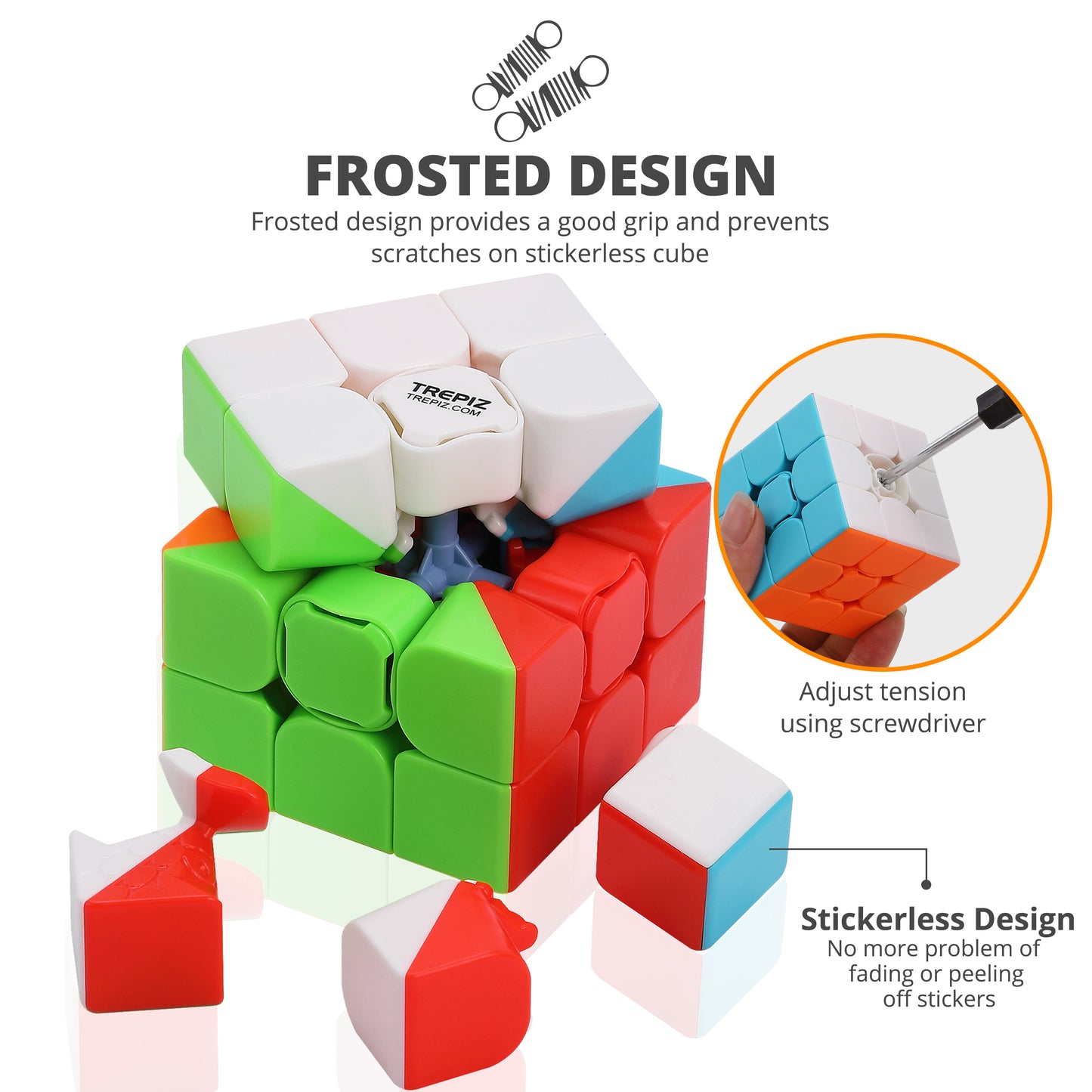 Classic Speed Cube 3x3 - Buttery Smooth, Ultra Durable Magic Cube with Bright Colorful Stickerless Tiles